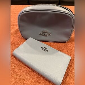 Authentic coach over the shoulder bag with matching wallet